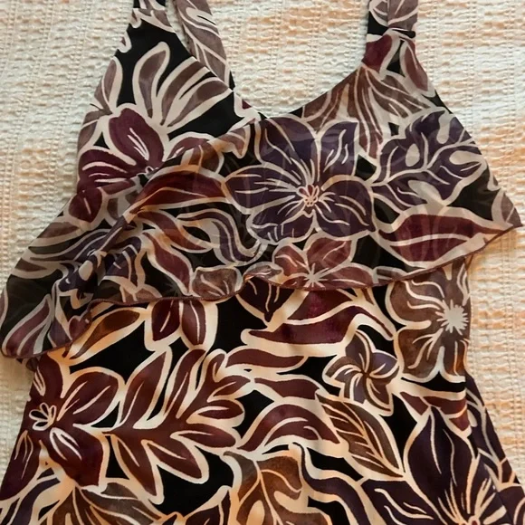[L] PerSeption Concept Brown Tan Sundress - Picture 3 of 6
